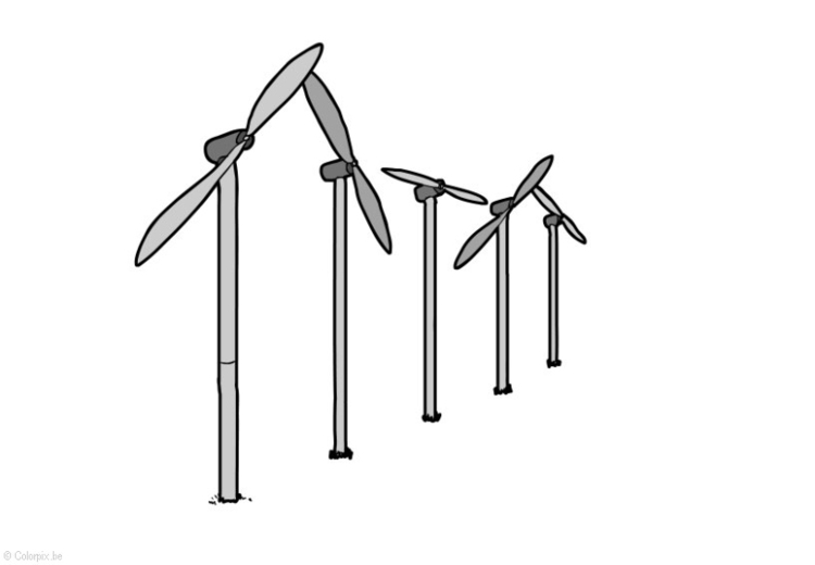 moinho de vento, energia de gerador de vento, desenho de arte de linha  contínua única. torre