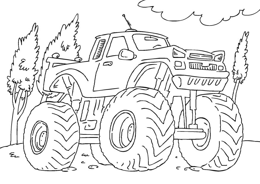 desenho para colorir hot wheels monster truck