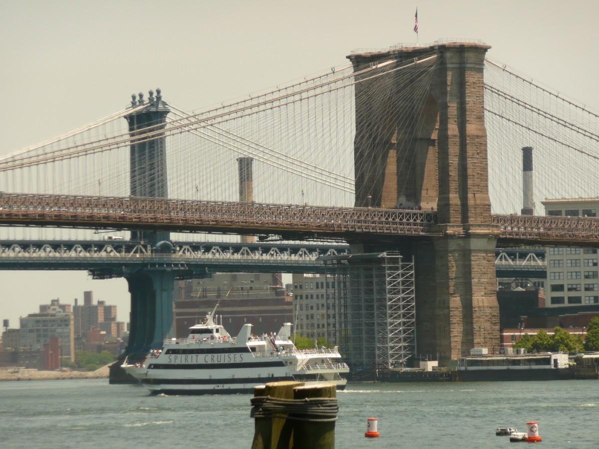 Foto new york - brooklyn bridge and manhattan bridge