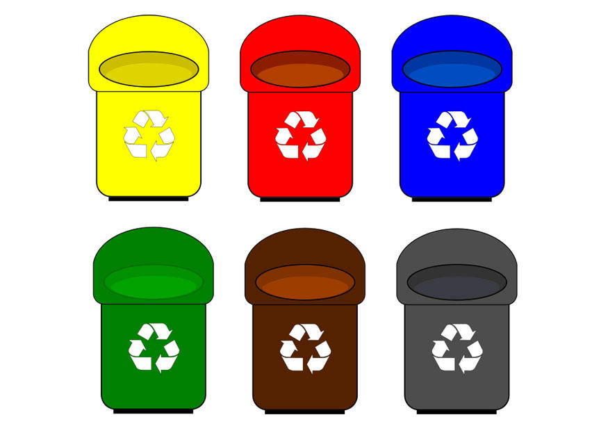 imagem contAªineres de reciclagem 