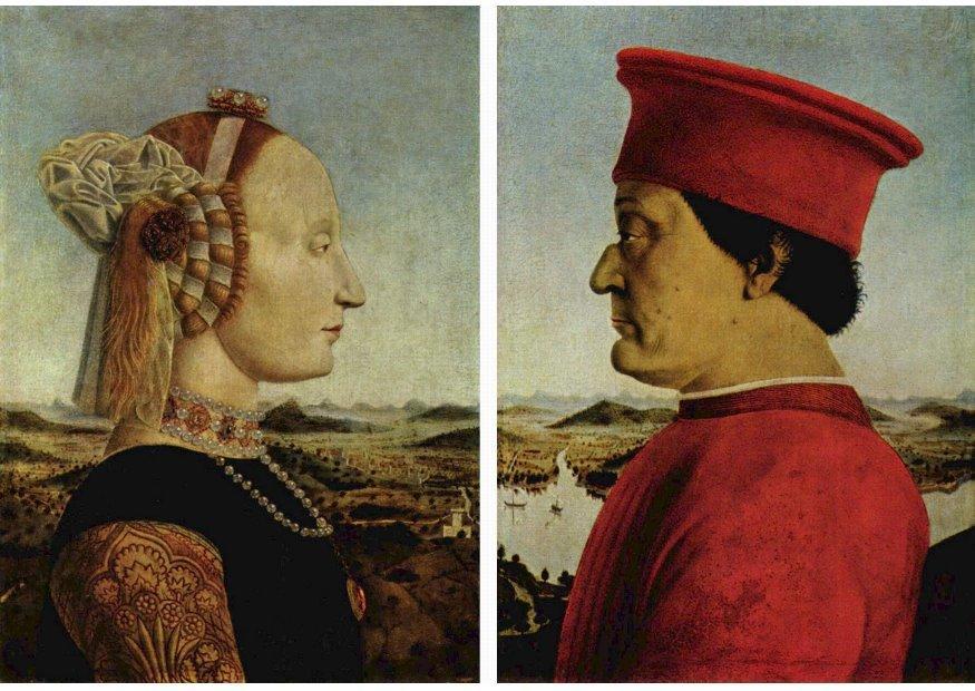 imagem federico da montefeltro e sua esposa battista sforza