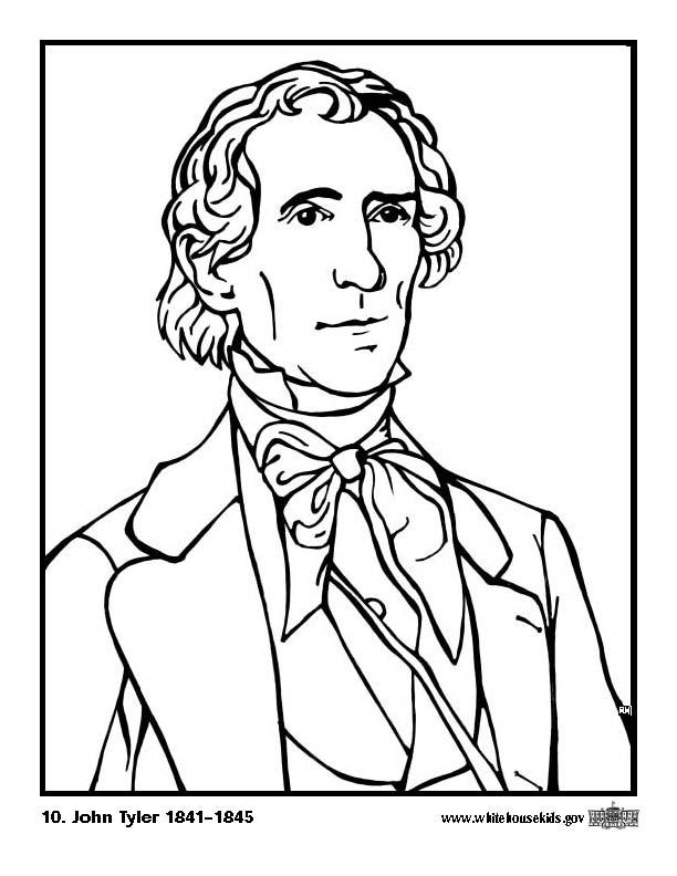 Página para colorir 10 john tyler