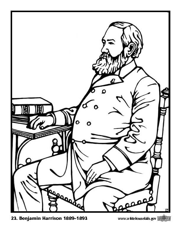 Página para colorir 23 benjamin harrison