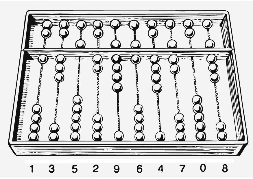 Página para colorir abacus - calculadora 