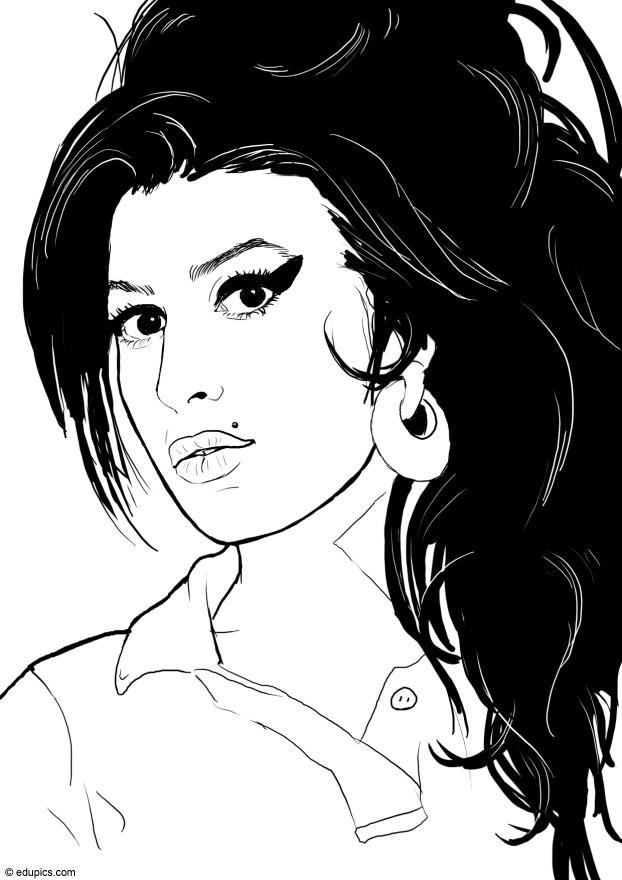 Página para colorir amy winehouse