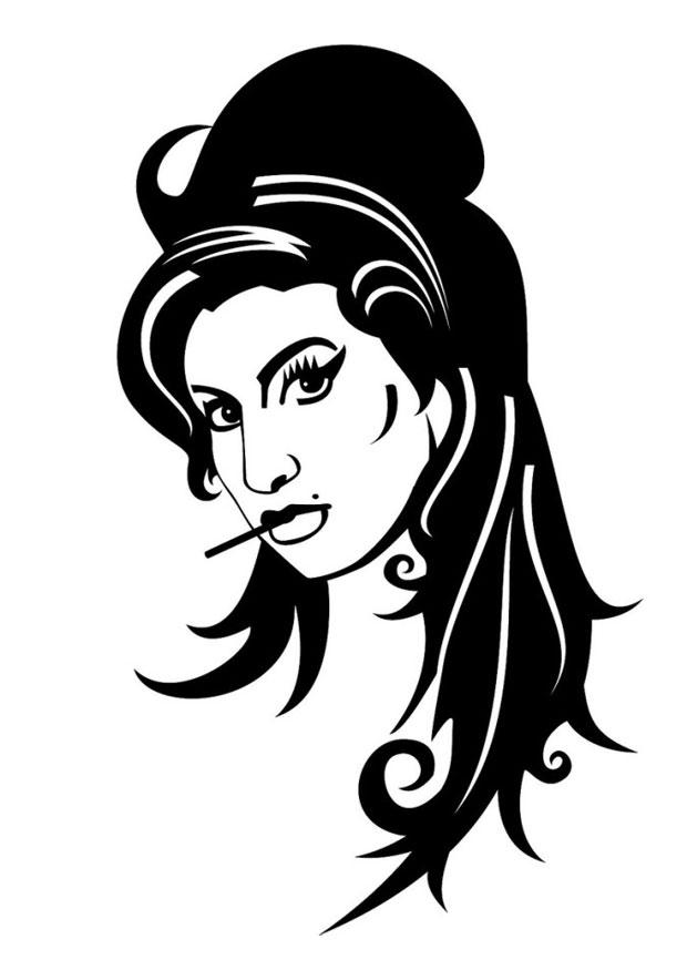 Página para colorir amy winehouse