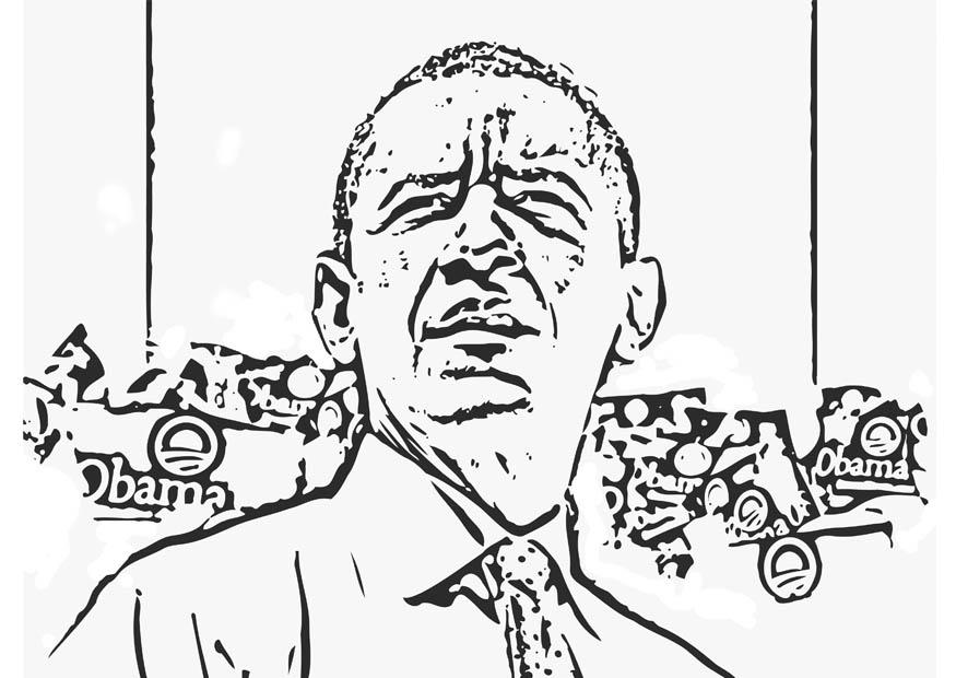 Página para colorir barack obama