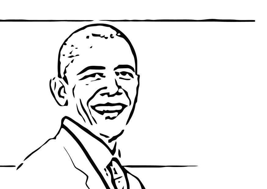 Página para colorir barack obama