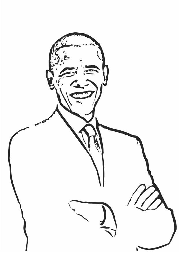 Página para colorir barack obama