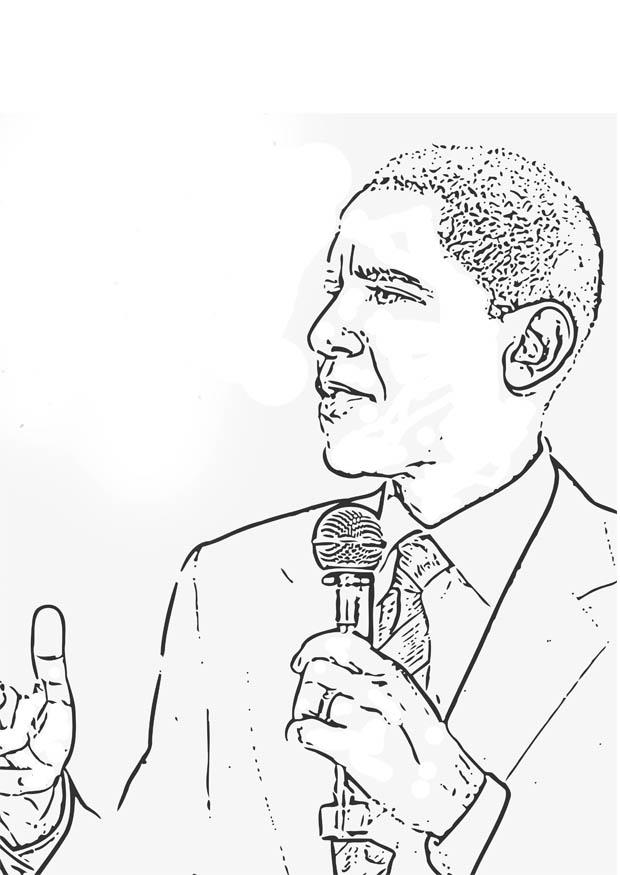 Página para colorir barack obama