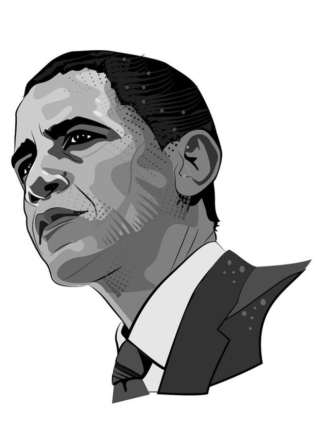 Página para colorir barack obama