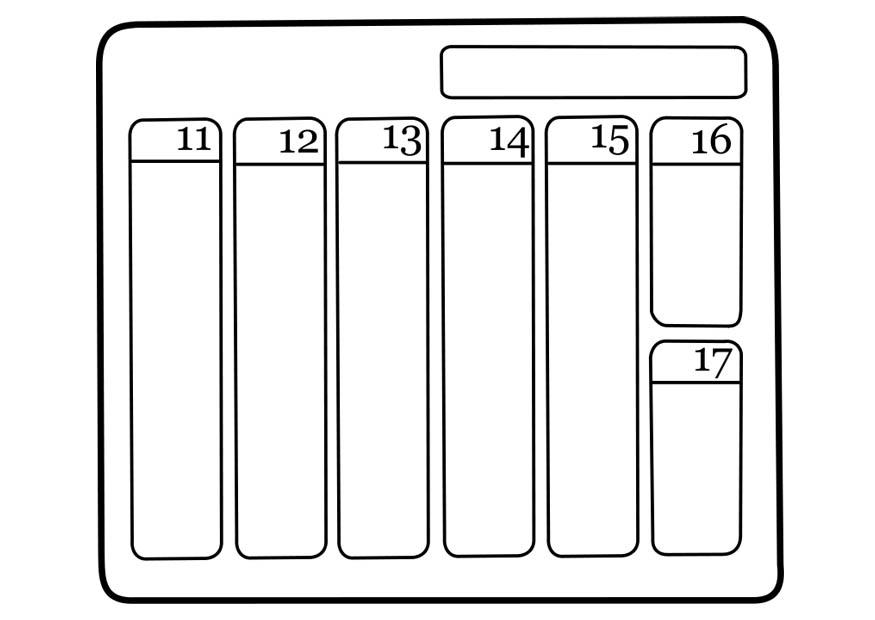 Página para colorir calendA¡rio