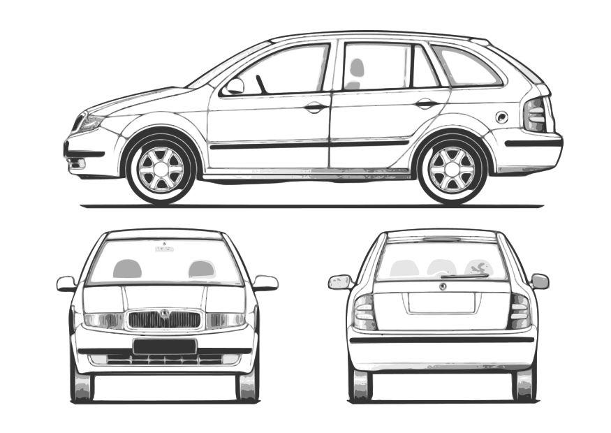 Página para colorir carro - fabia