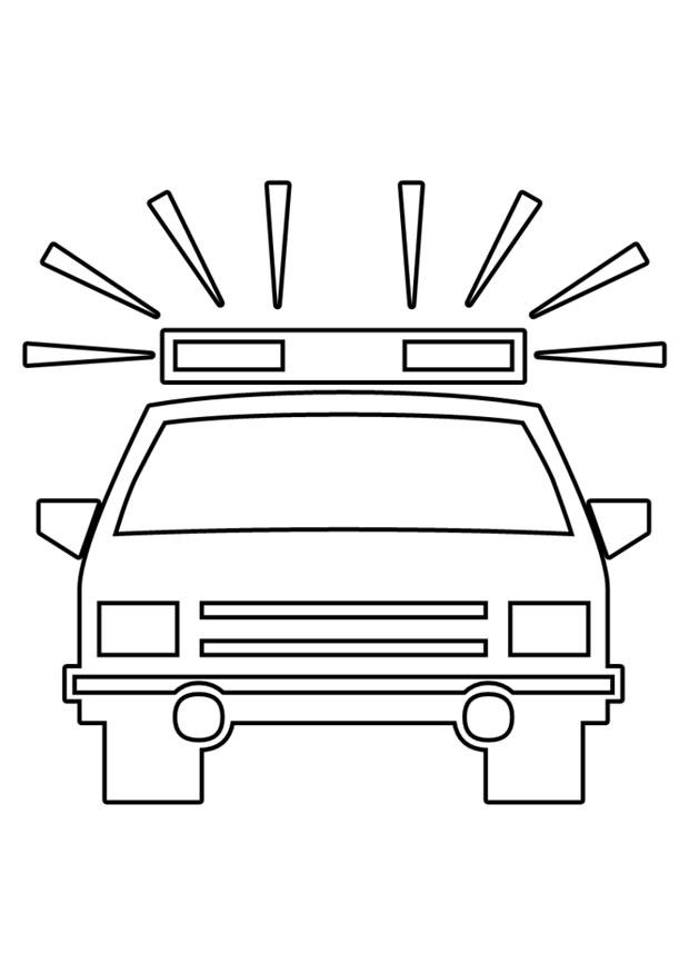 Página para colorir carro de polA­cia