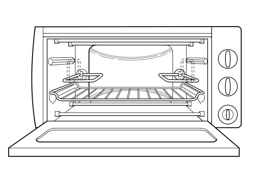 Página para colorir forno 