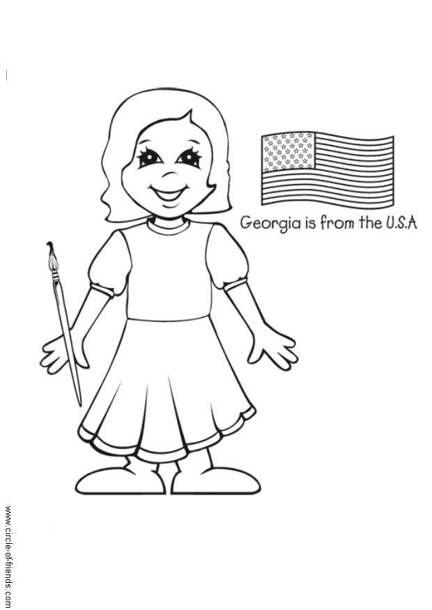 Página para colorir georgia dos estados unidos