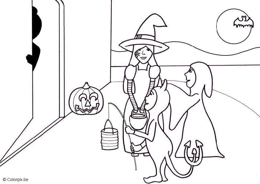 Página para colorir halloween