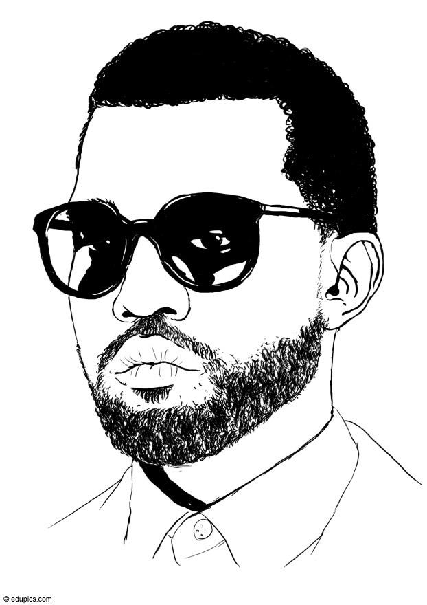 Página para colorir kanye west