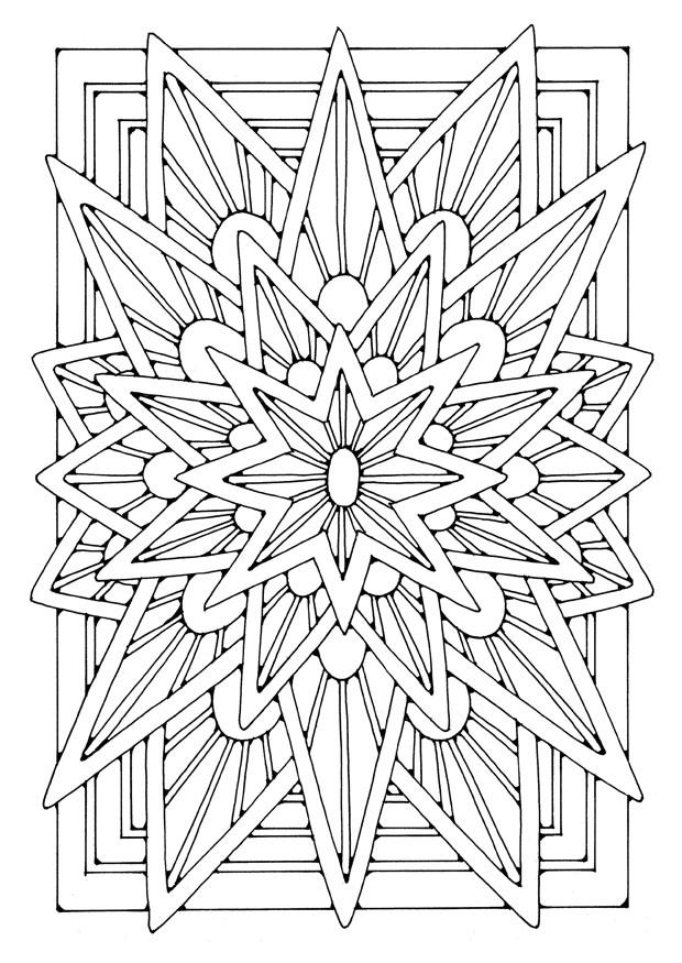 Página para colorir mandala - estrela