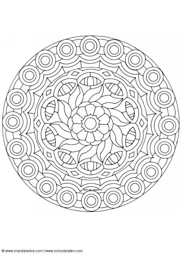 Página para colorir mandala 1602b