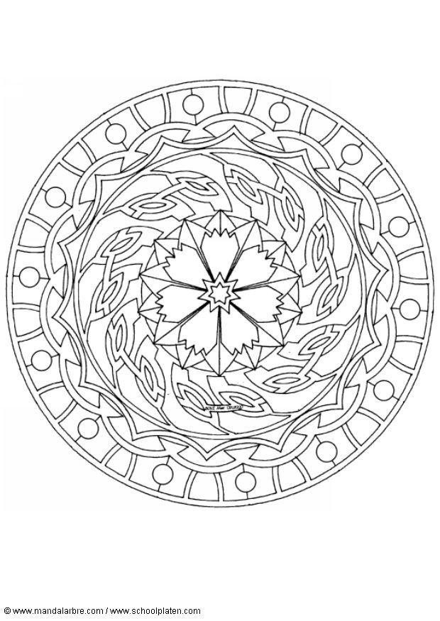 Página para colorir mandala 1602d