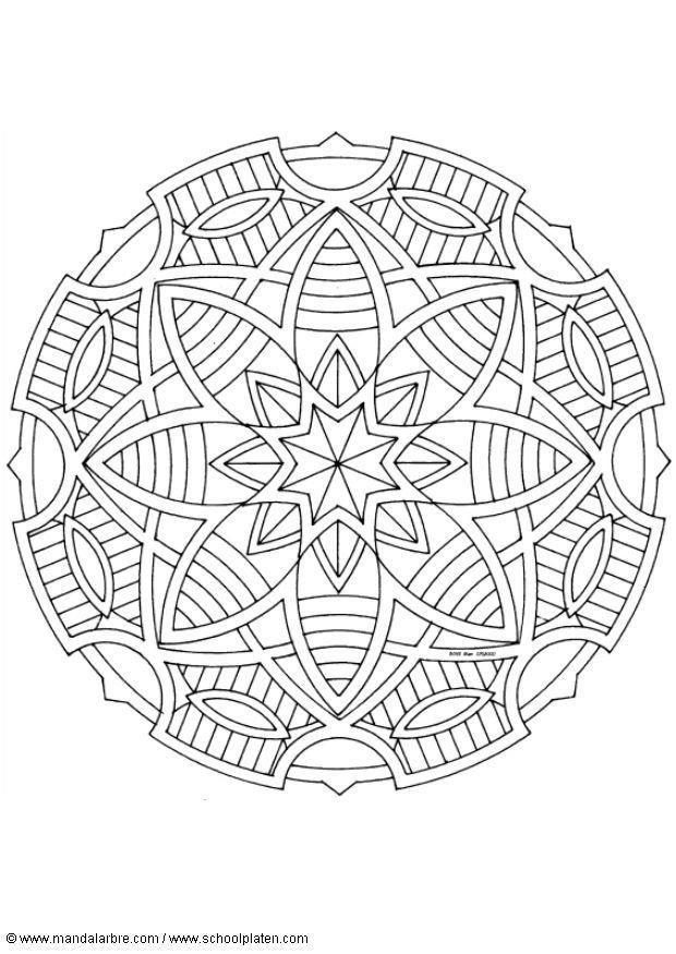 Página para colorir mandala 1602f