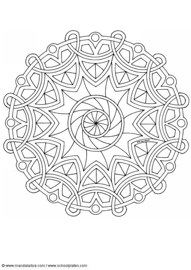 Página para colorir mandala 1602g