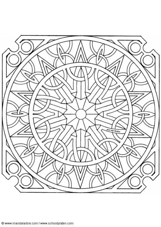 Página para colorir mandala 1602h