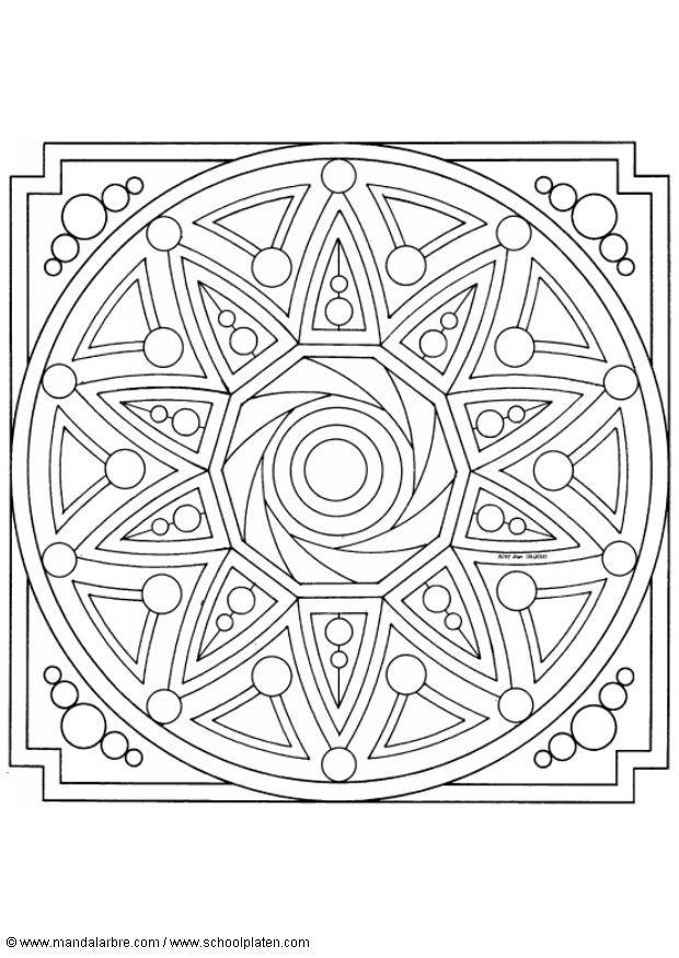 Página para colorir mandala 1602i