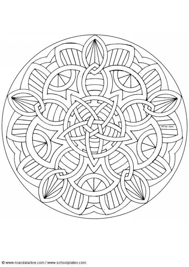 Página para colorir mandala 1602j