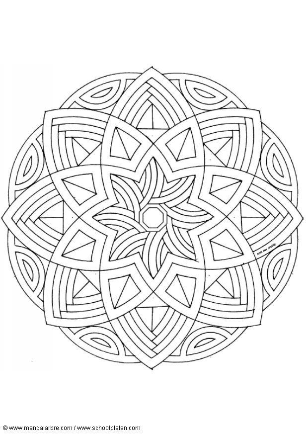 Página para colorir mandala 1602l