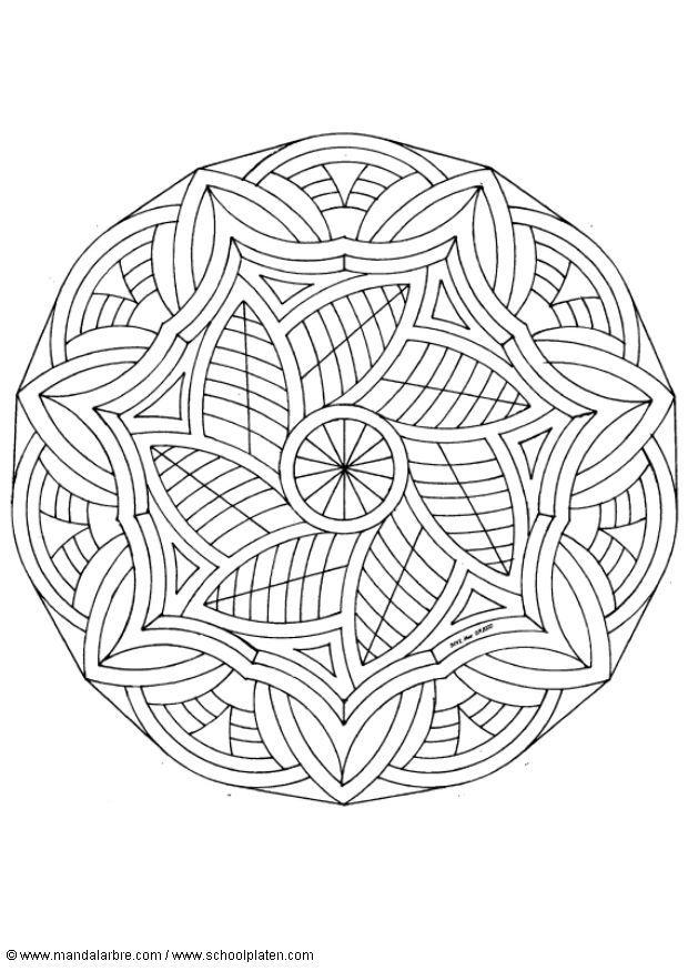 Página para colorir mandala 1602m