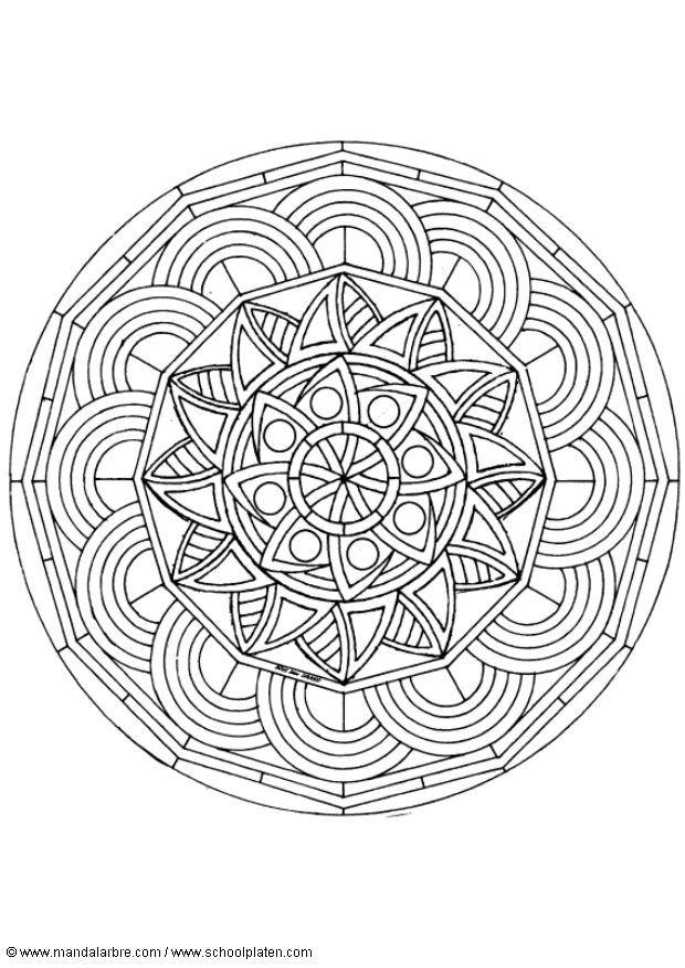 Página para colorir mandala 1602o