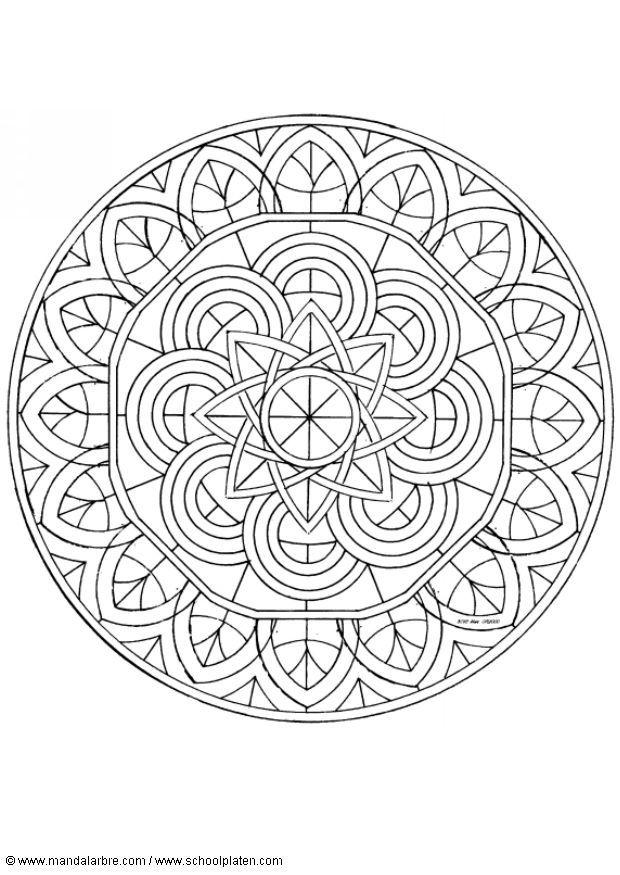 Página para colorir mandala 1602p