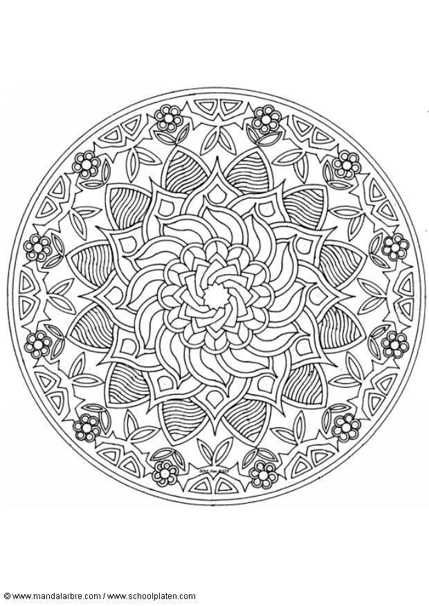 Página para colorir mandala 1602q