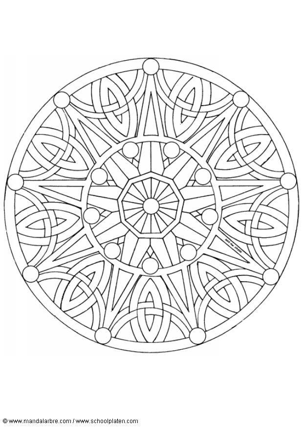 Página para colorir mandala 1702b