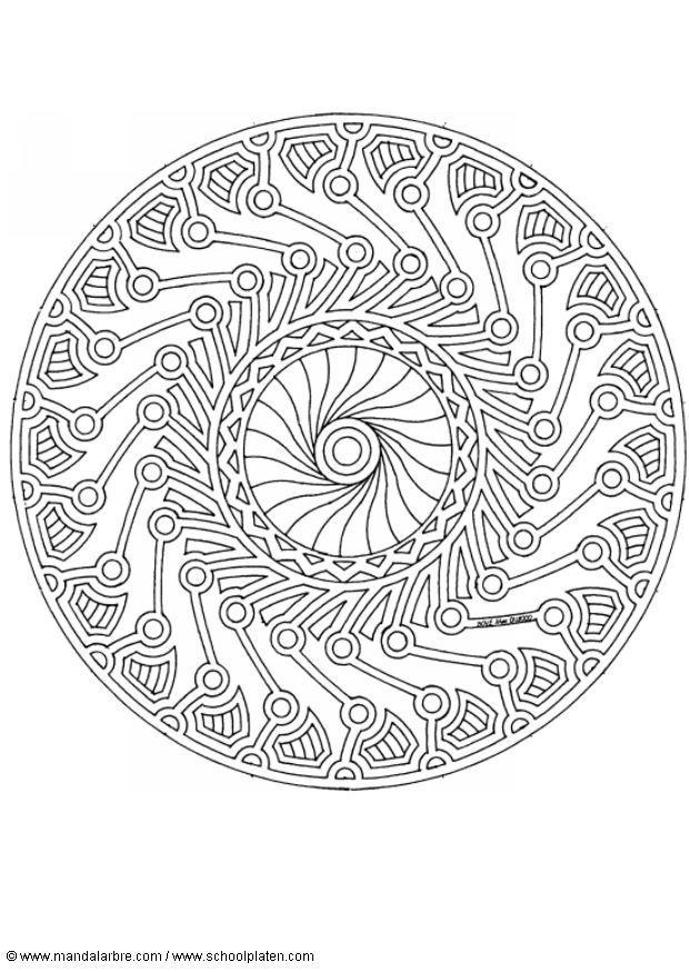 Página para colorir mandala 1702g