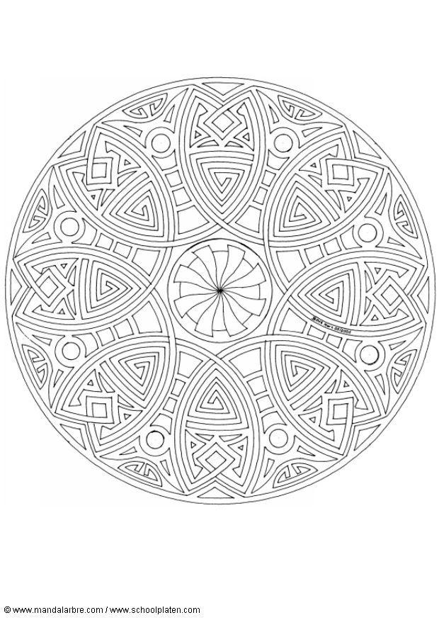 Página para colorir mandala 1702h