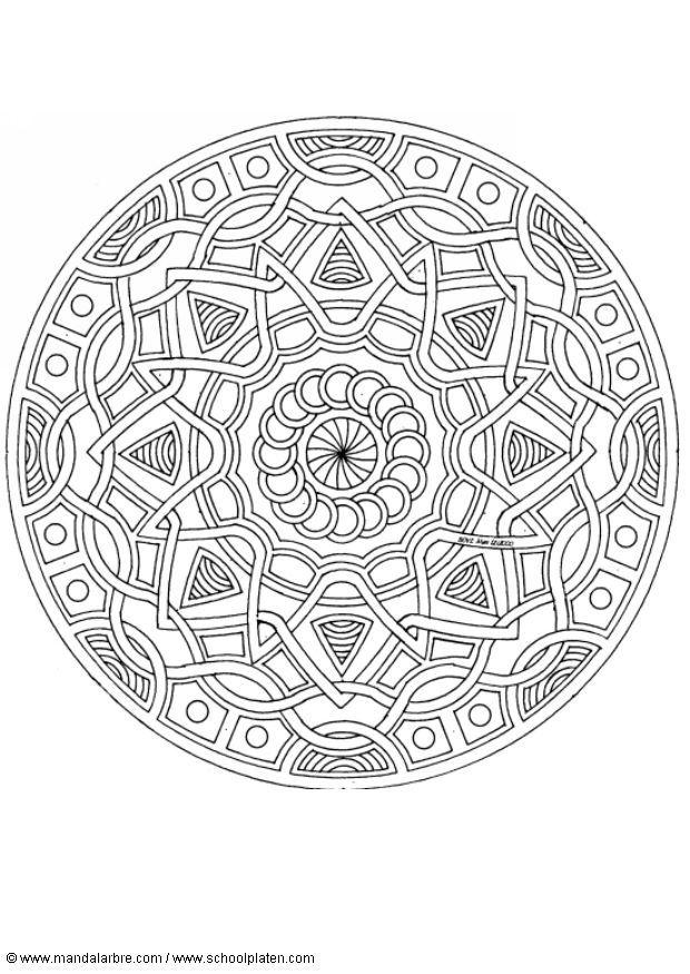 Página para colorir mandala 1702k