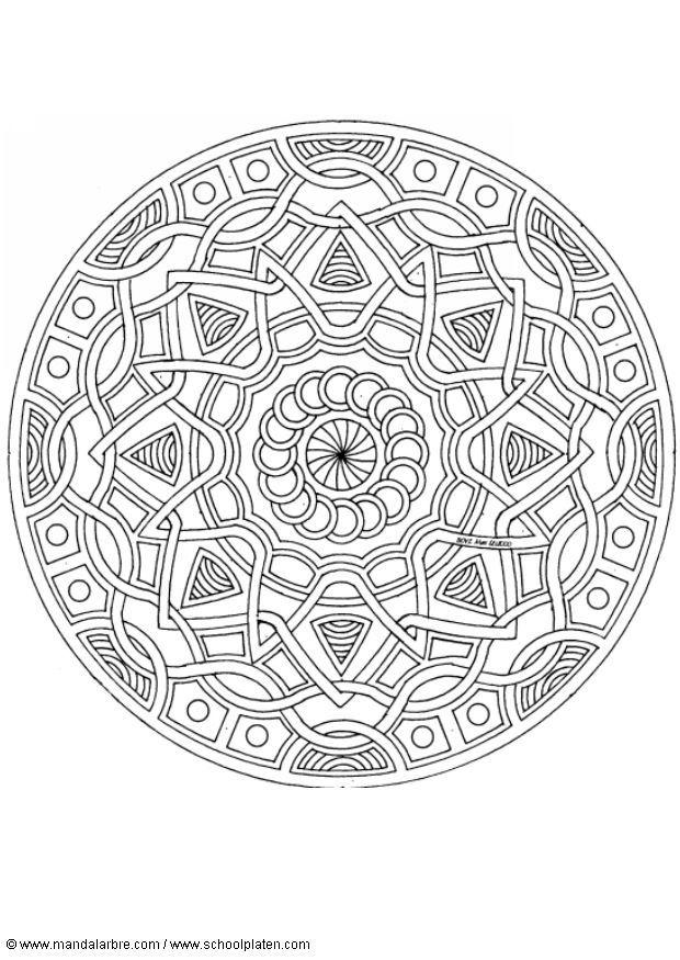 Página para colorir mandala 1702l