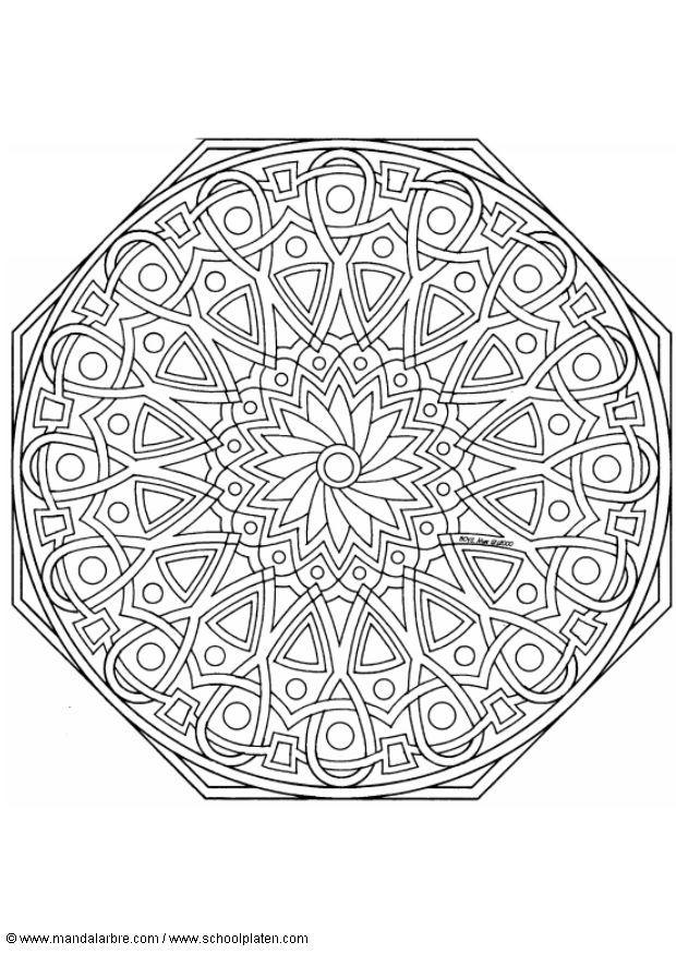 Página para colorir mandala 1702n