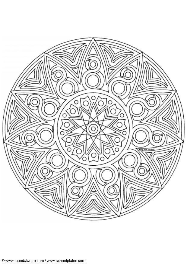 Página para colorir mandala 1702o