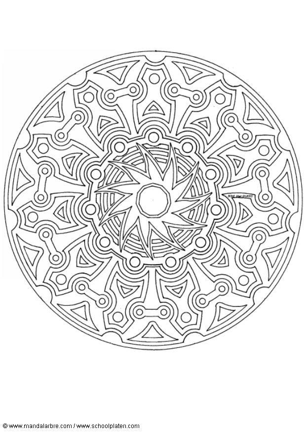 Página para colorir mandala 1702t