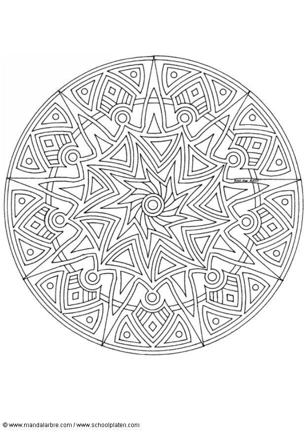 Página para colorir mandala 1702w