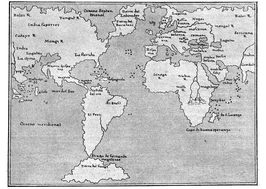 Página para colorir mapa-mAºndi 1548