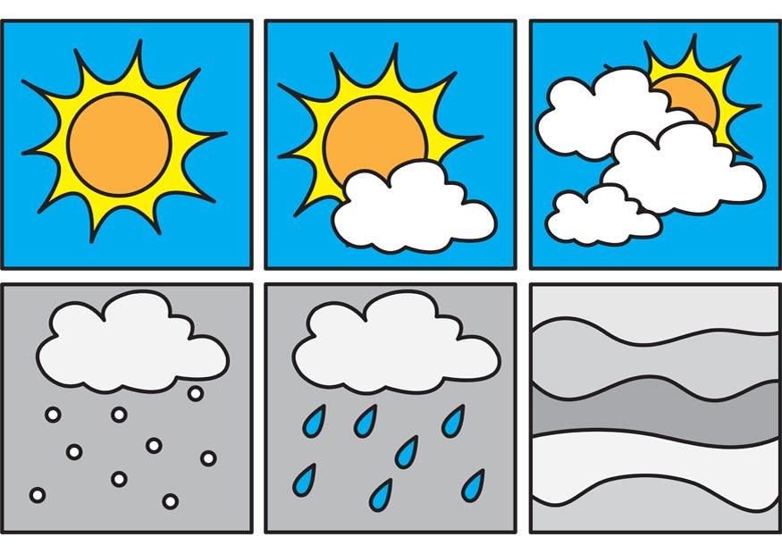 Página para colorir pictograma do clima 1