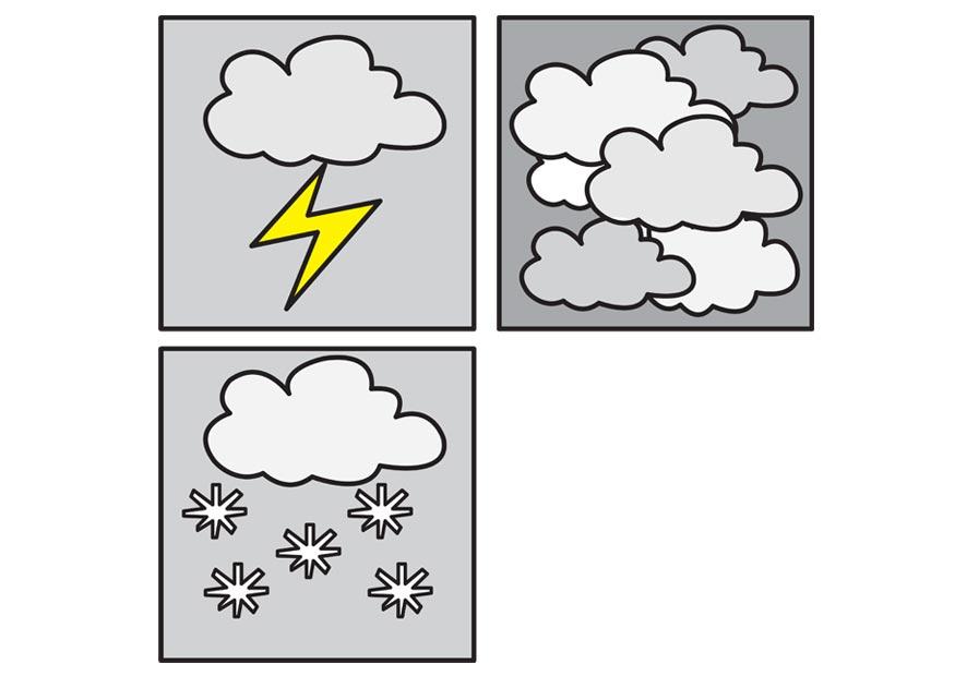 Página para colorir pictogramas clima 2