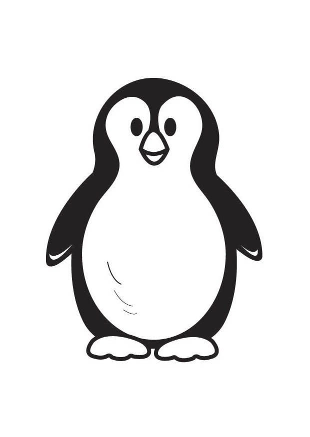 Página para colorir pinguim