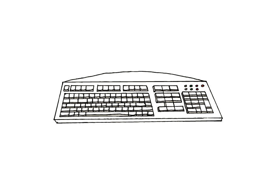 Página para colorir teclado