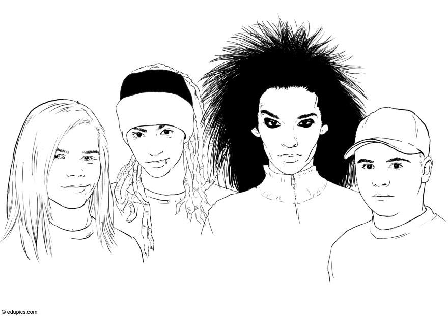 Página para colorir tokio hotel